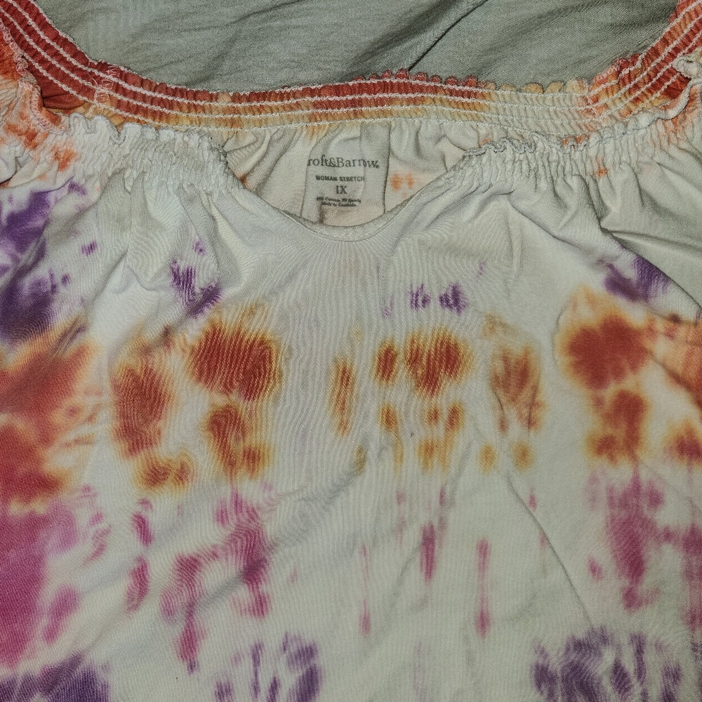 Crofts and Borrow tie dye peasant blouse - Picture 3 of 3